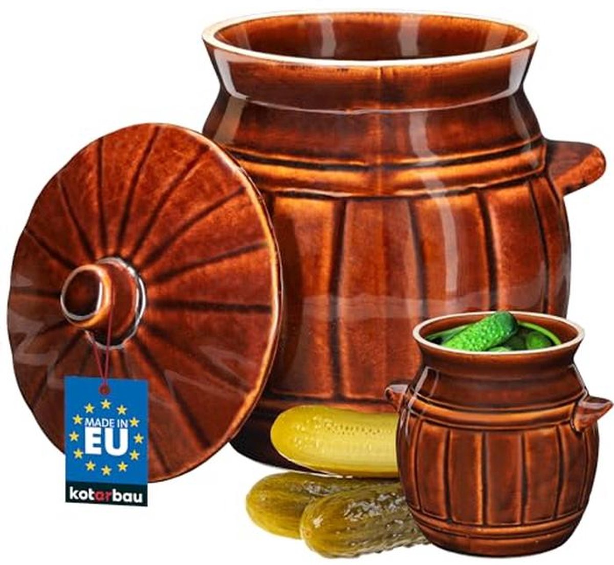 Keramische Fermentatiepot 3,7 Liter - Inmaakpot voor Zuurkool en Komkommer
