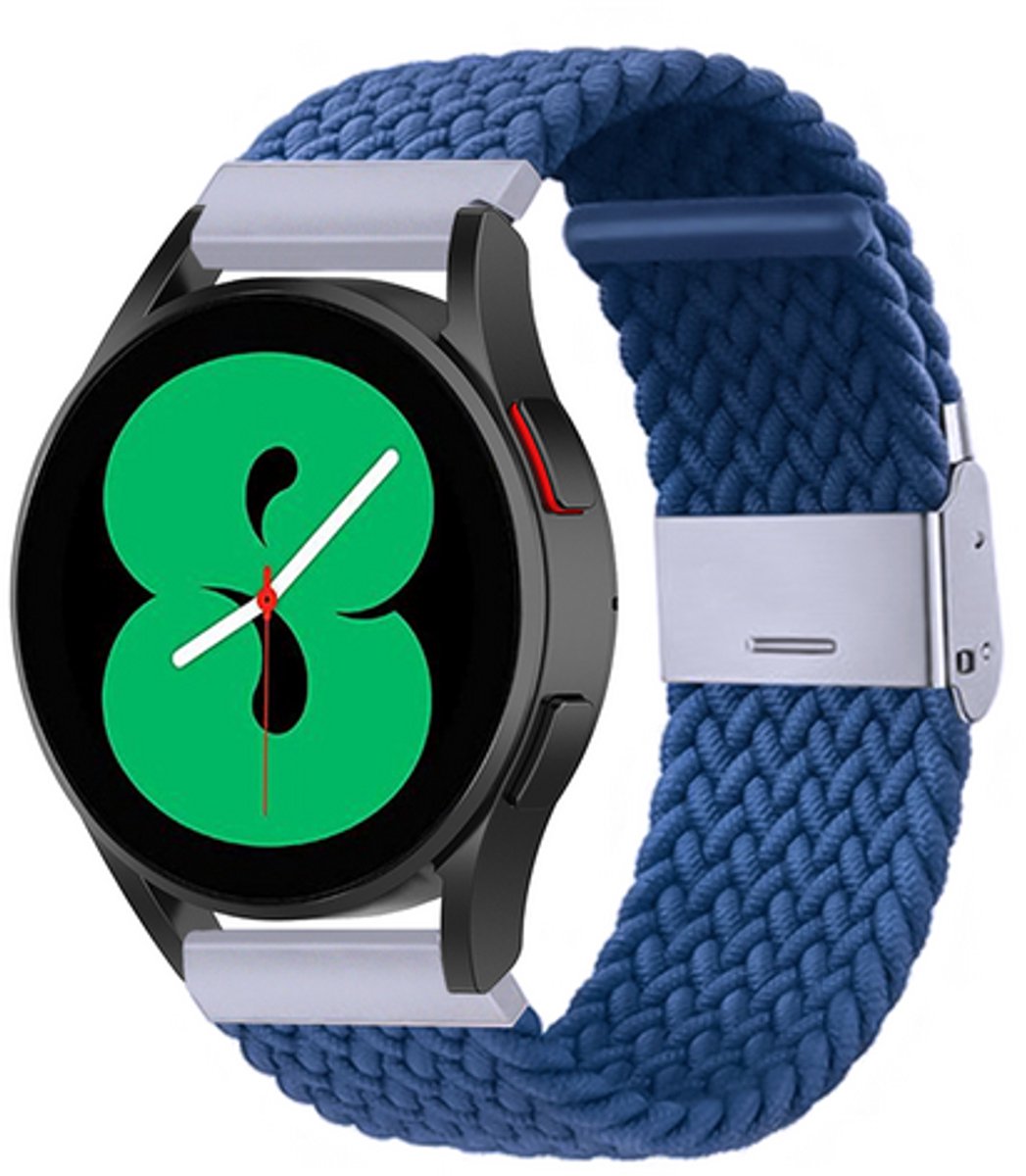 By Qubix - geschikt voor Huawei Watch 5 - 42mm - Braided nylon bandje - Blauw