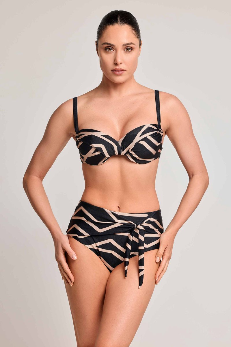 David - Shoreline Calm Mora Bikini Set - maat 38 - Zwart/Beige