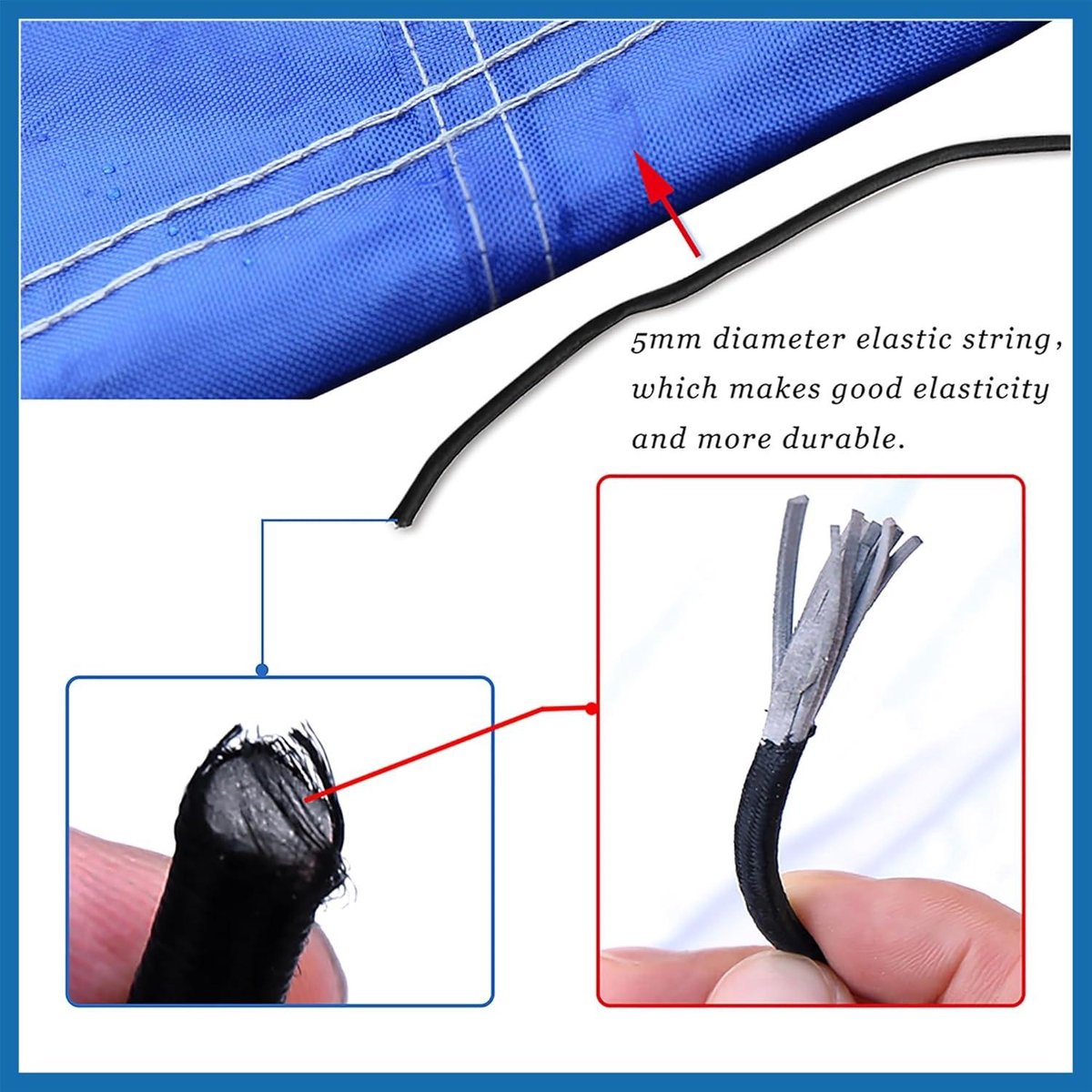 Ronte - Waterdichte boothoes vierkant blauw 21-24ft 210D - Duurzame bescherming tegen weersinvloeden - Botenaccessoire