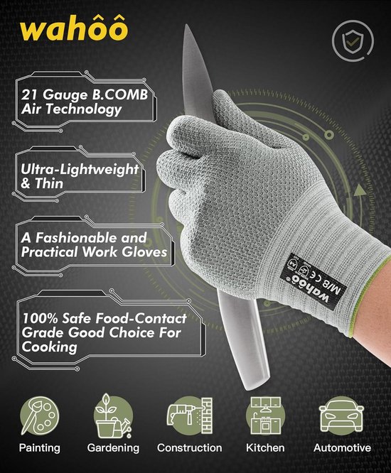 Grebarley Cut Resistant Gloves, Work Gloves, Kitchen Gloves, Level 5