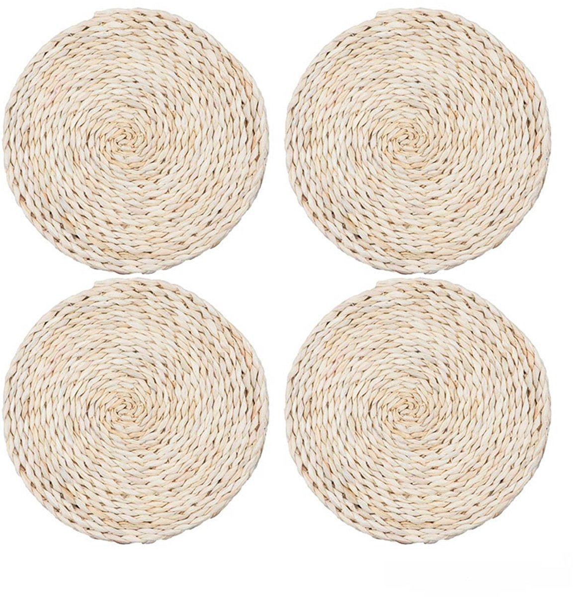 Unyqoos® Handgemaakte ronde placemats van natuurlijke maïsschalen voor keuken en tafel