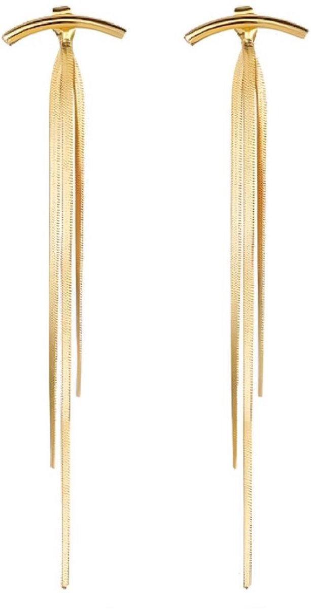 Gouden Lange Slang Bot Oorbellen - Tassels - Geschikt voor Vrouwen en Meisjes