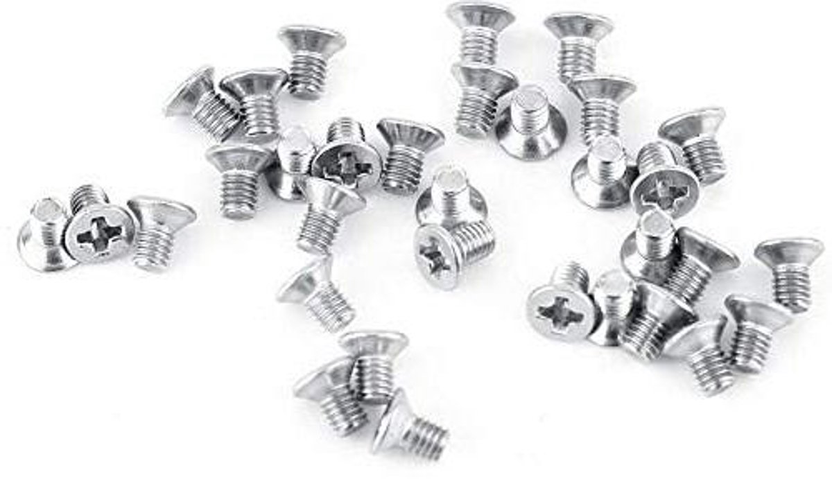 Ronte - Machine Schroeven Set van 100 stuks, 9 verschillende types Roestvrij Staal M3 Schroeven met Platte Kop. Bevestigingsmaterialen voor diverse toepassingen (5mm)