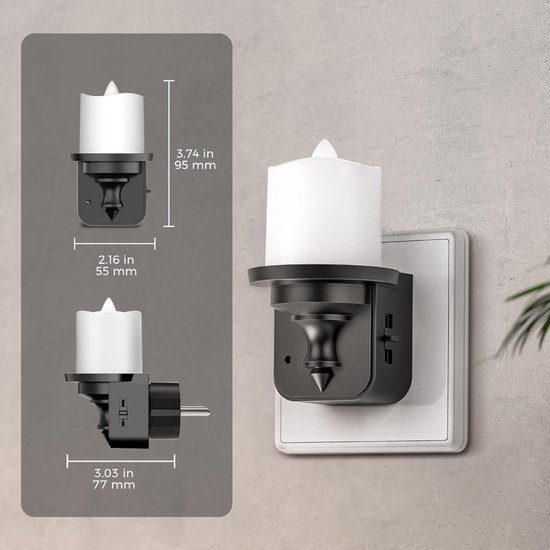 ZRSS® Stopcontact Lampje - Stekkerlamp Instelbare Helderheid - Stekker Lamp - Met Schemeringssensor - 2 Stuks van Merkloos — afbeelding 2