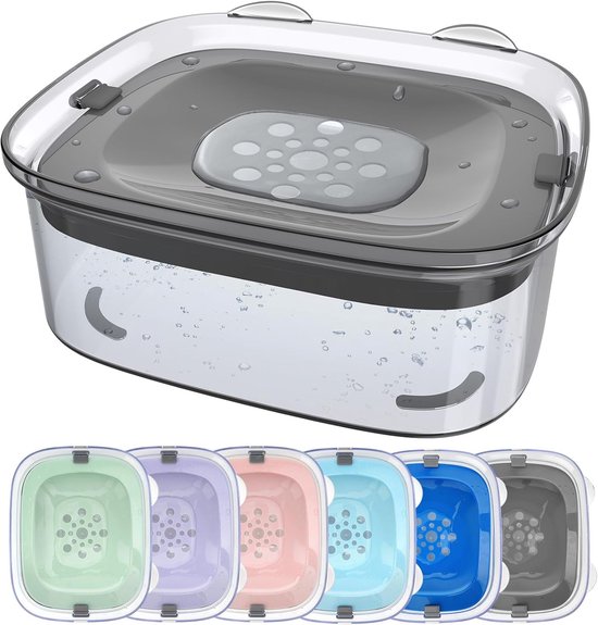 Waterbak voor honden, automatische uitloop, in hoogte verstelbaar, voor honden, 2 in 1 voedingen voor huisdieren, voor katten, Blauw