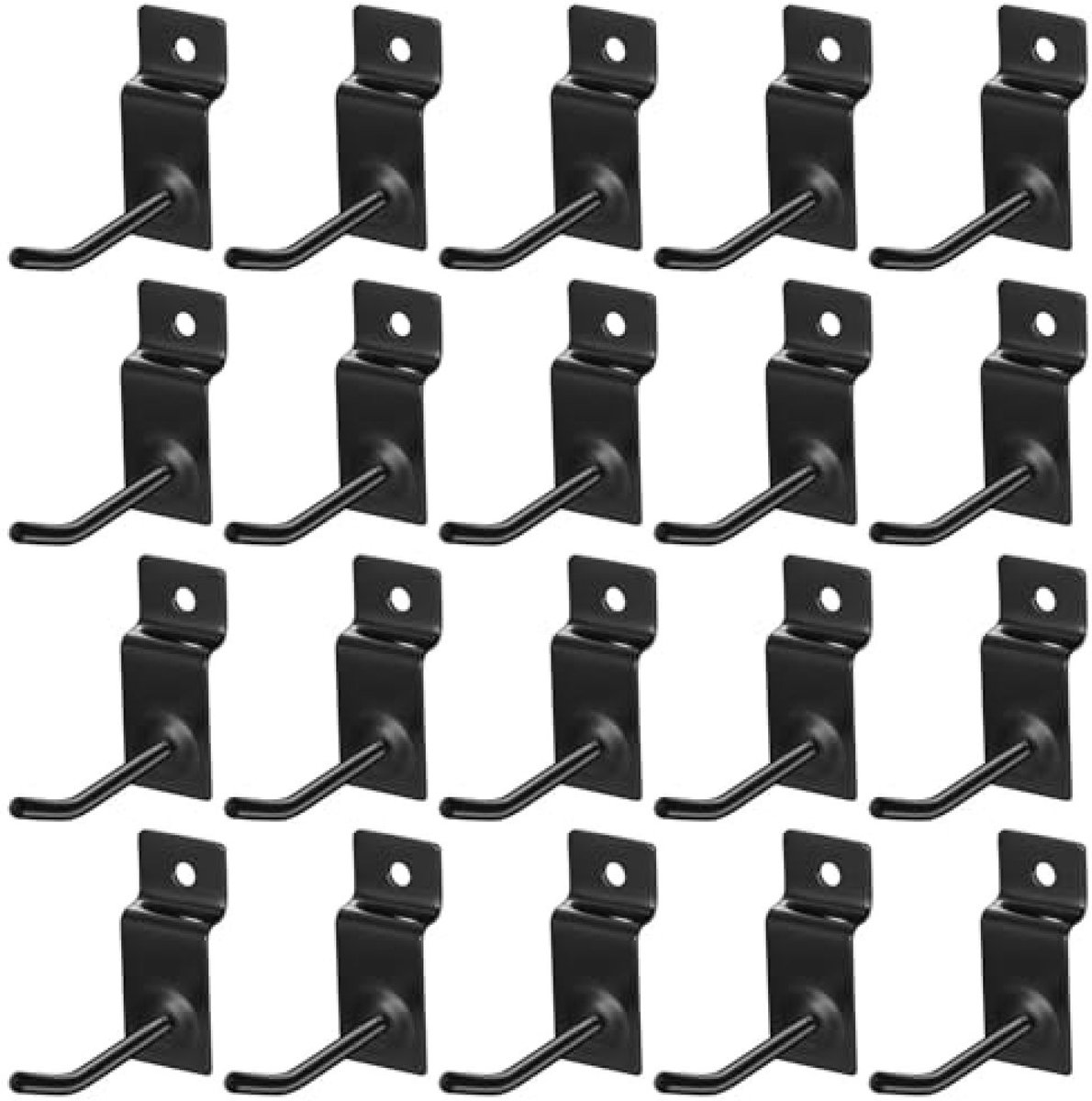longziming -50 stuks Muurhaken - Roestvrijstalen Gatenwandhaakjes 5 cm - Muurhaak Gereedschap - Stabiele Displayhaakjes voor Lamellenpaneel & Winkelpresentatie