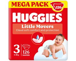 Huggies Little Movers luier maat 4 7-18 kg 126 stukken - 126 stuks