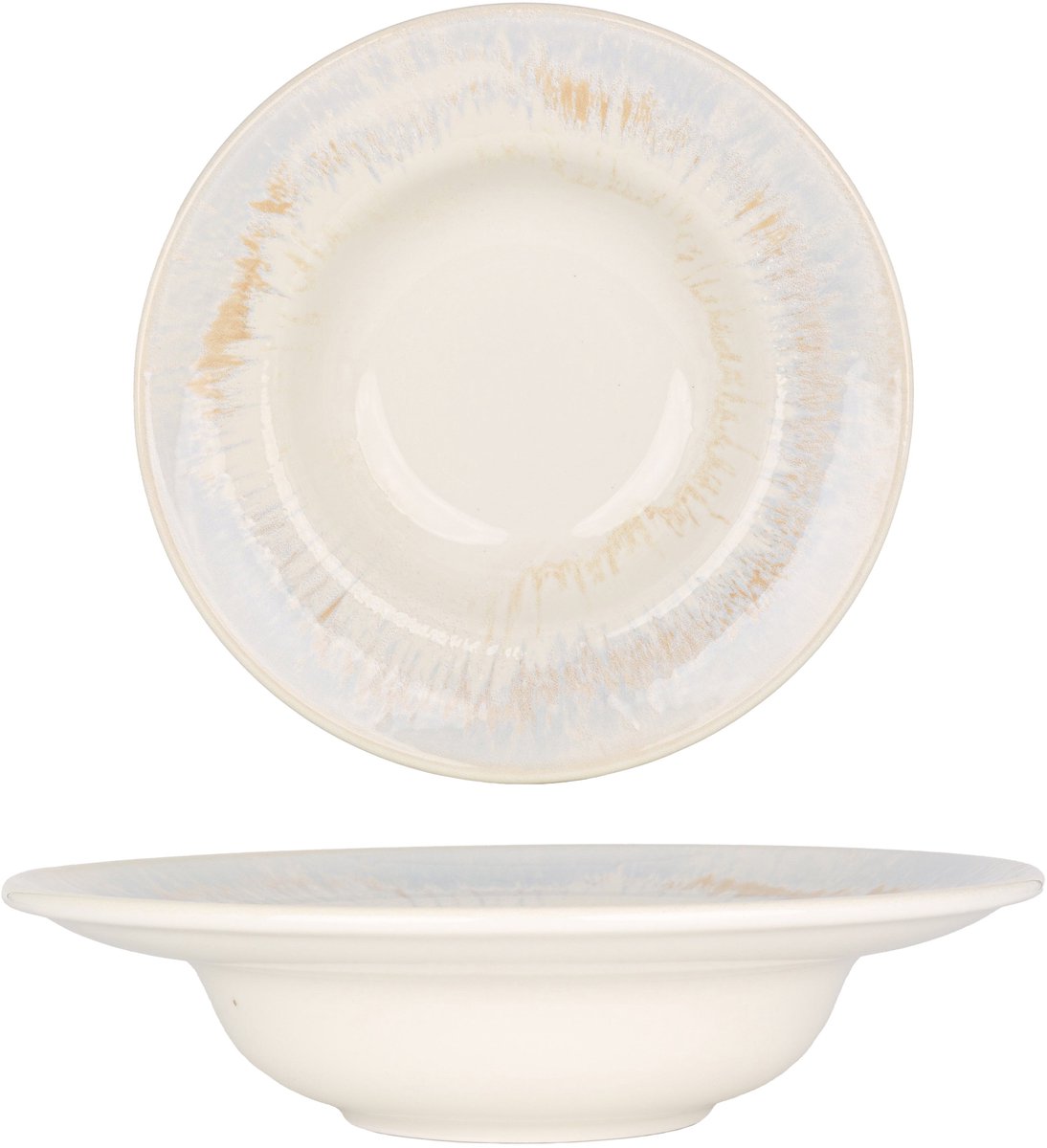 By Bone Pastabord - Wave - Porselein - 25 cm (400cc) - set van 2