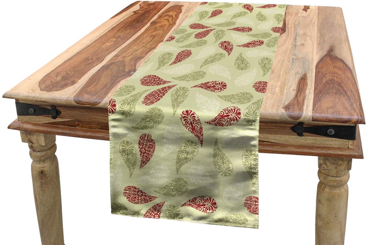 ABAKUHAUS Paisley Tafelloper – 40x300 cm – Polyester, wasbaar