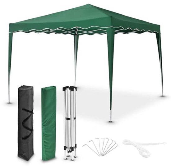 Juskys Vivara Vouwpaviljoen, 3 x 3 m, pop-up paviljoen, in hoogte verstelbaar, UV50 & waterafstotend, tuintent met tas, partytent voor tuin, blauw