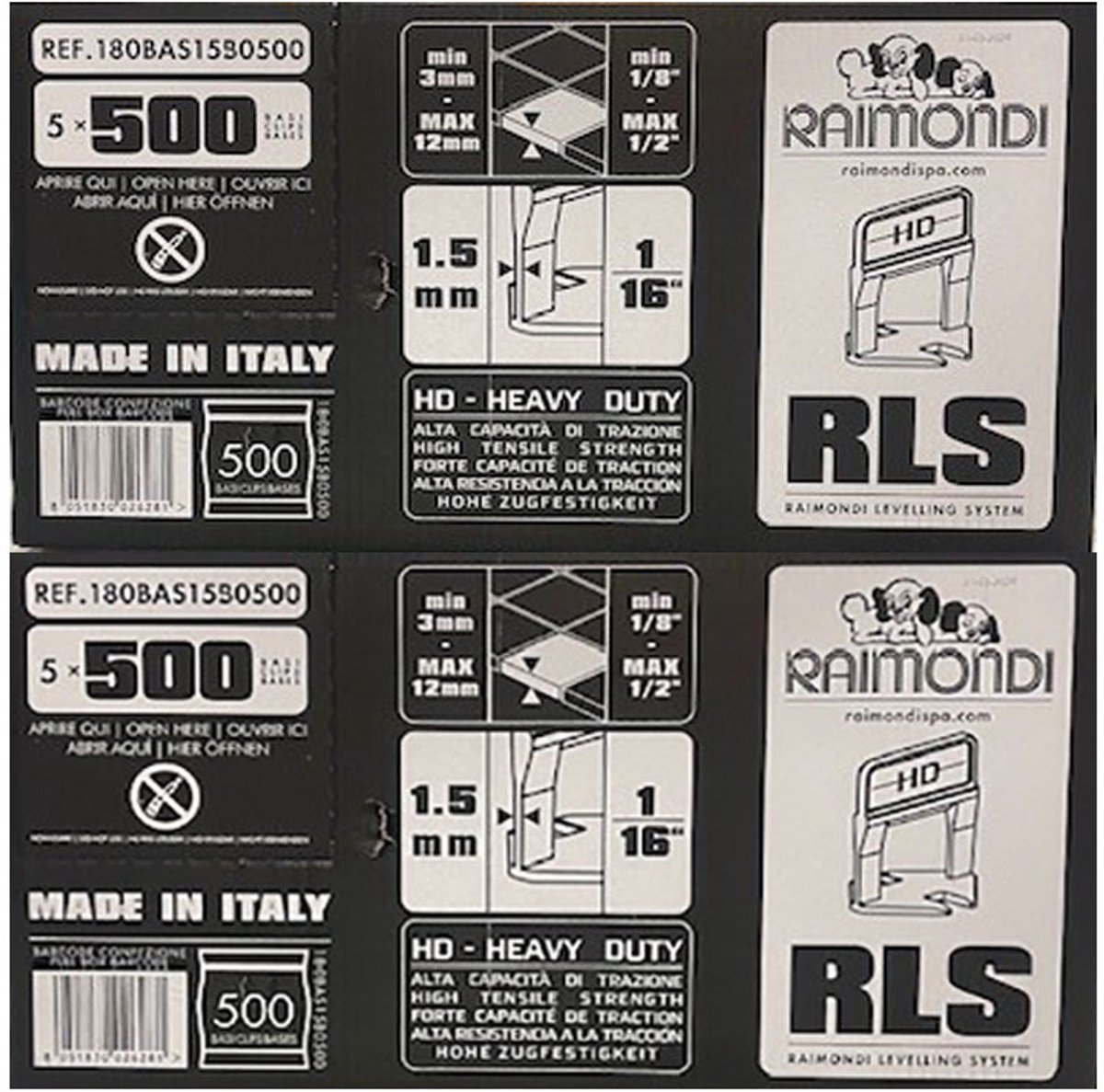 Raimondi Levelling Clips 1,5 mm 5000 stuks