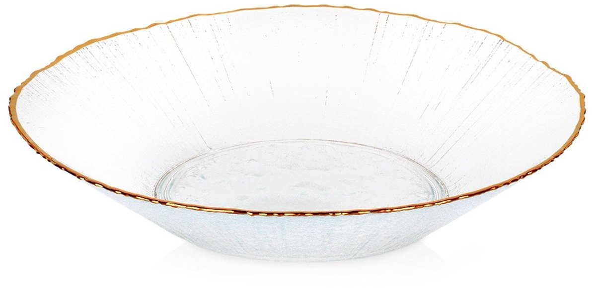 Vilde - Glazen Saladeschaal - 20,5 cm - Gouden Rand - 500 ml