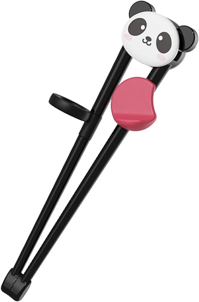 QTTVBTNA - Baby oefenstokjes - Kindertrainingsstokjes - Ergonomisch - voor peuters & kleuters - Pandapatroon - Zwart-wit - 15,5 cm - 1 stuk