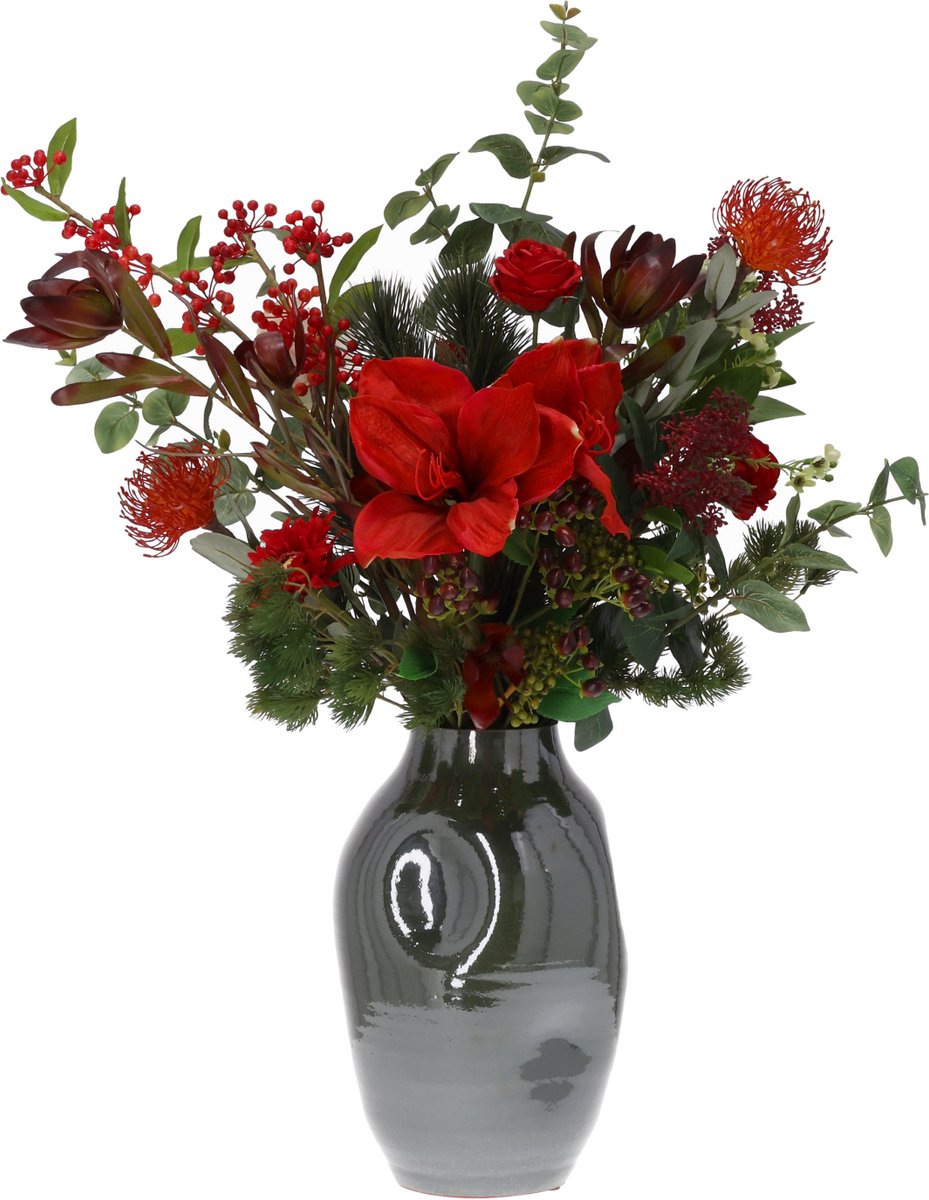 maxifleur Kunstplanten Handgebonden Kunstboeket Mireille Grenoble 80 cm Rood