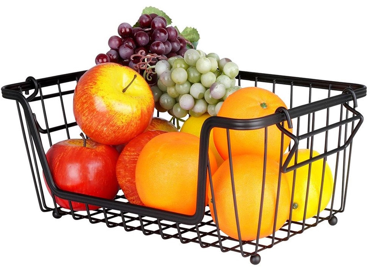 Fruit- en Groentemand Metaal Zwart - Fruitschaal - Fruitmand