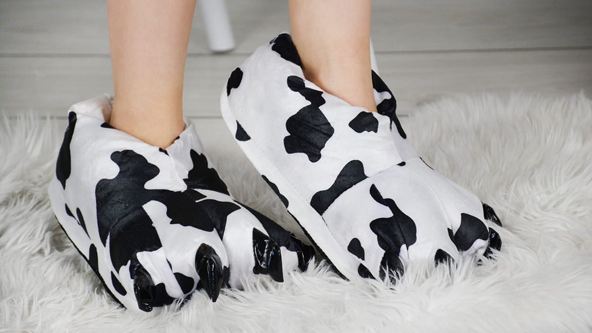 Onesies - Pluszowe Slippers - Koeienmotief - Antislip - Warm