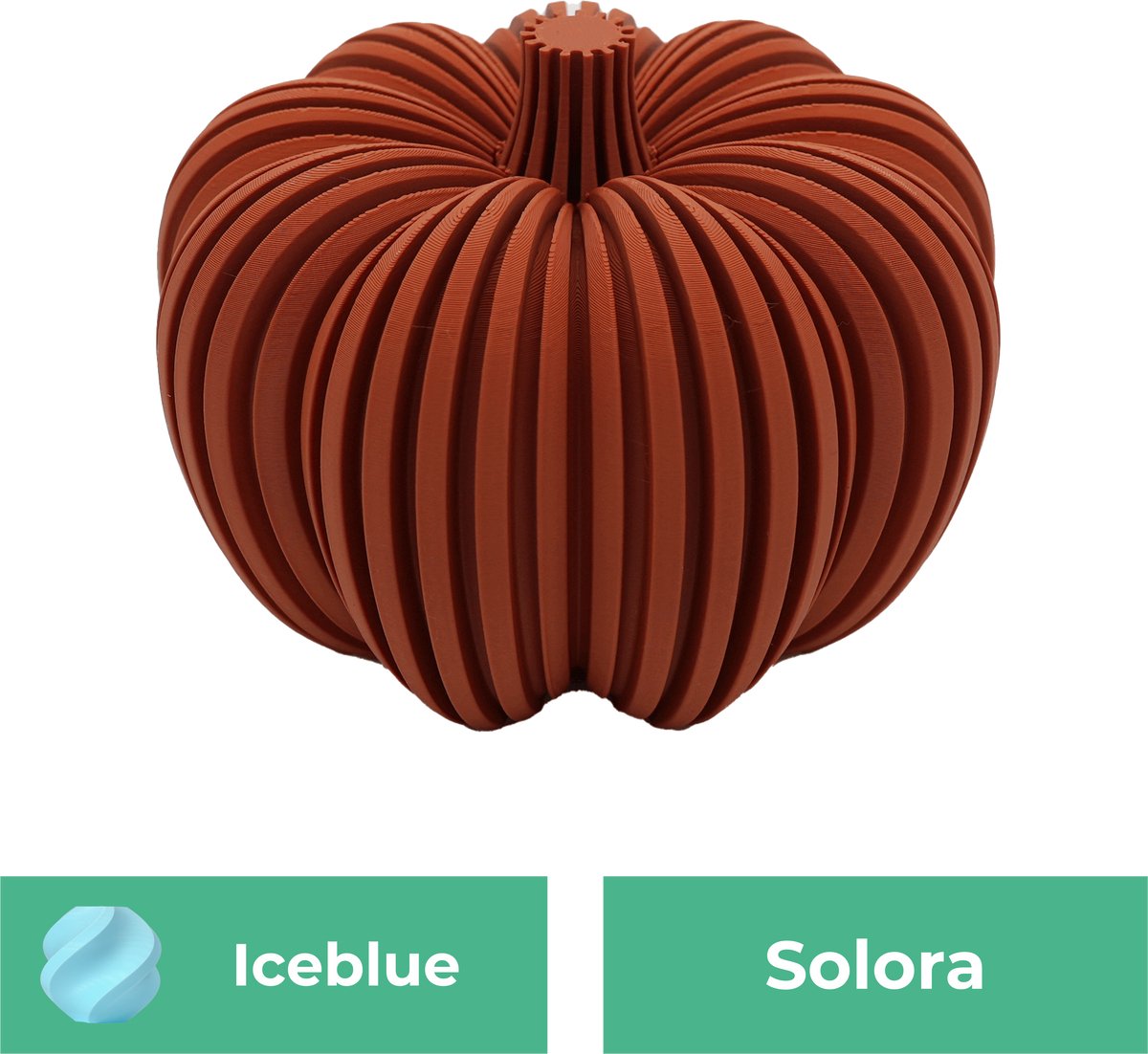 Lovora Solora pompoen beeld – Decoratief beeld - IJsblauw - 3d geprinte beeld – Herfst woondecoratie - 10CM