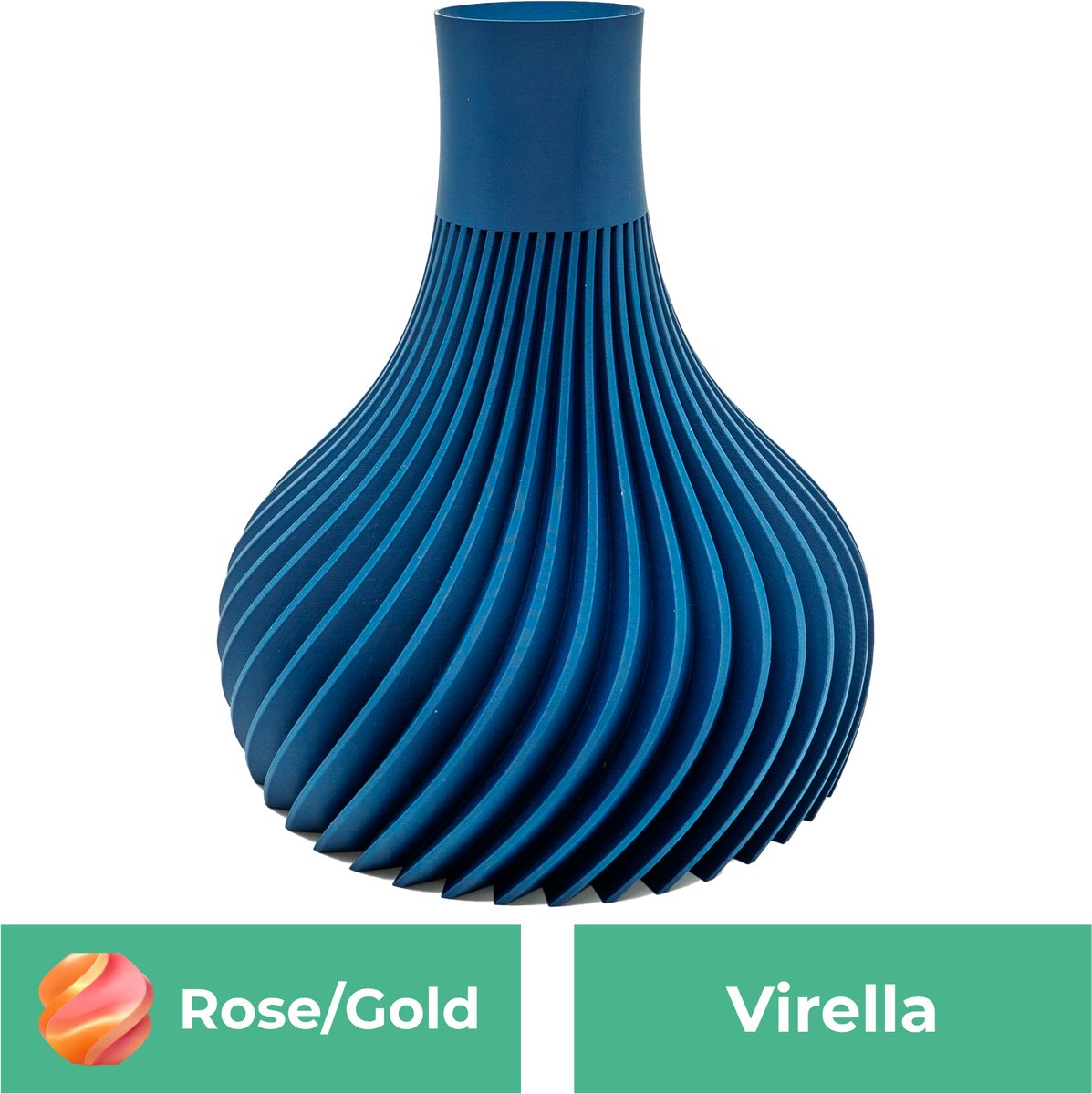 Lovora Virella moderne vaas – Decoratieve vaas - Roze / Goud - 3d geprinte vaas – geschikt voor droogbloemen - 34CM