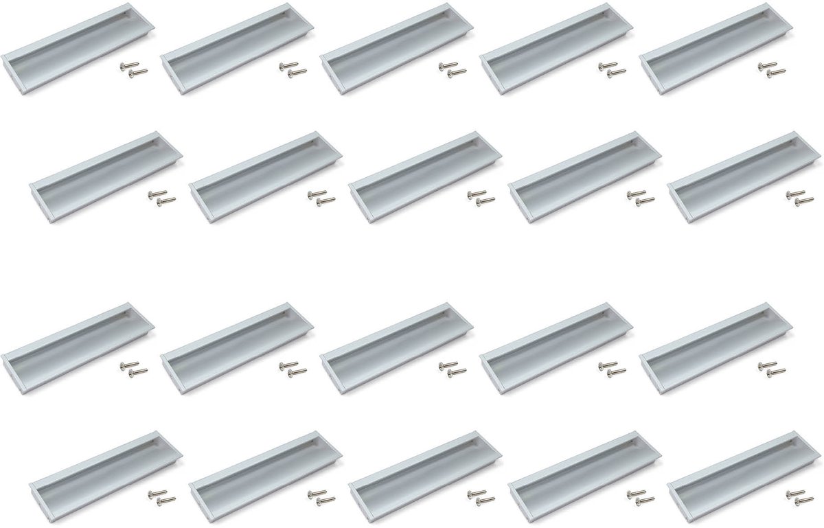 Emuca Set van 5 Meubelgrepen Alfafar, L190mm, 160mm Interaxis, Aluminium, Matt geanodiseerd