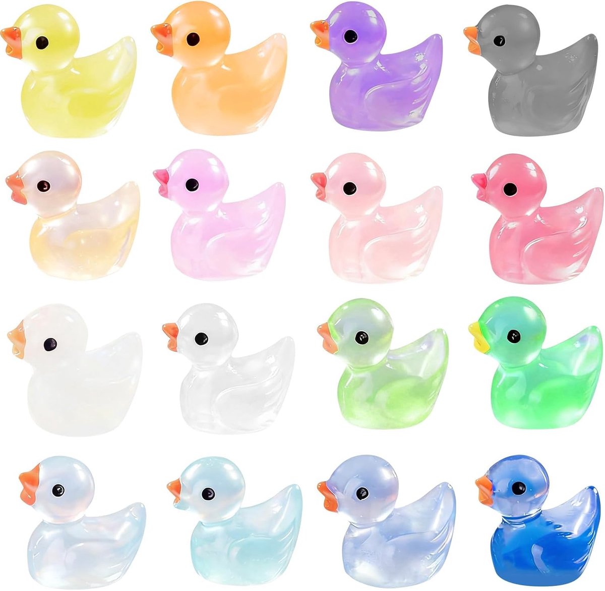 20pcs Luminous Mini Resin Duck Fridge Magnets - Kleurrijke Koelkastmagneten - Leuke Kleine