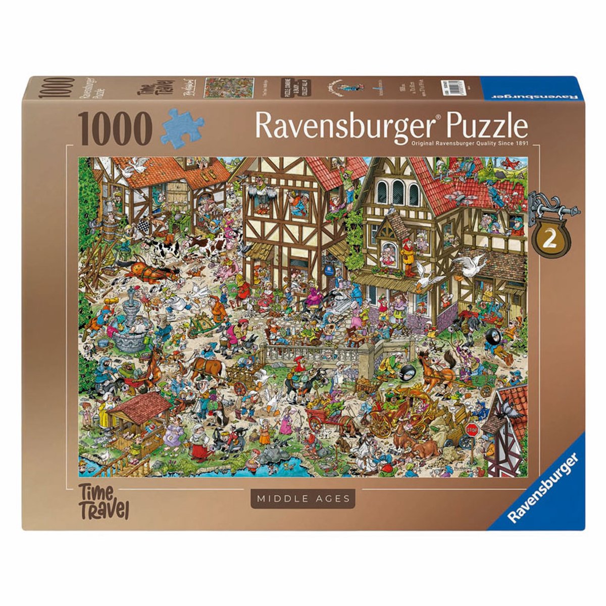 Ravensburger Ray's Comic Series - Time Travel 2 - Middle Ages - 1000 stukjes Legpuzzel — afbeelding 2