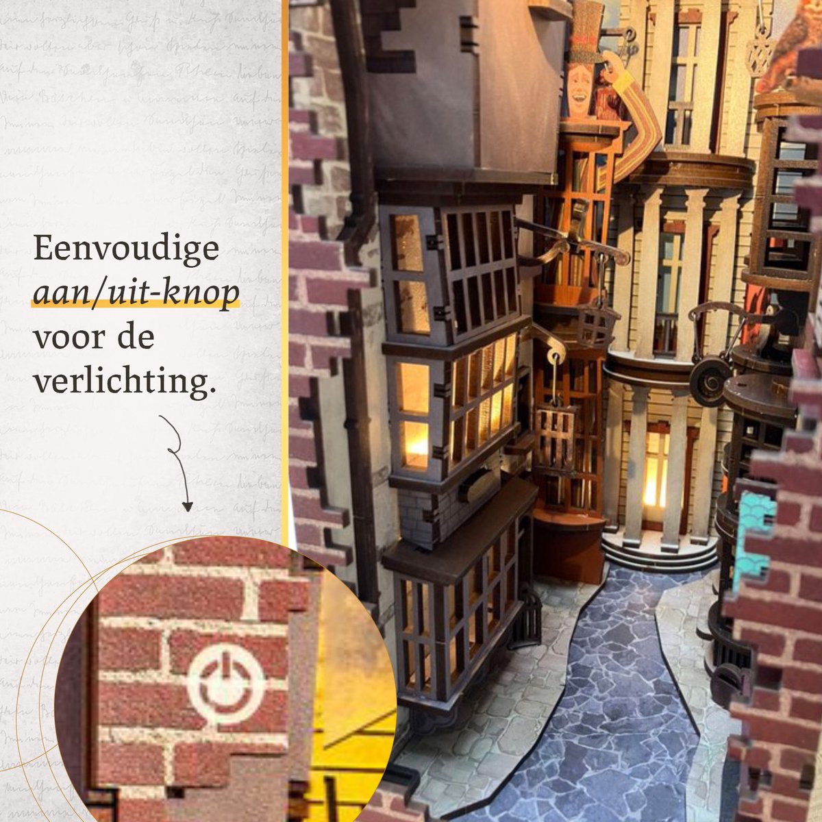 Revell Modelbouwpakket Houten Book Nook - 00530 Tiny Adventures - Harry Potter -Diagon Alley - 18x11x23cm — afbeelding 2