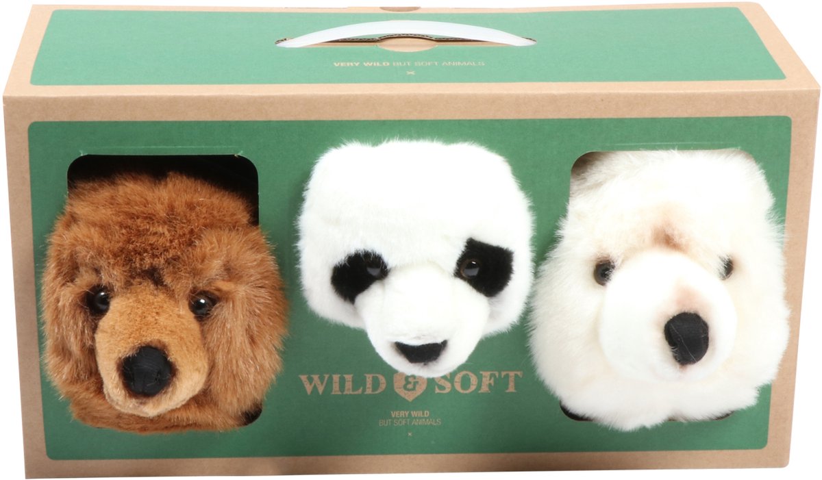 Wild&Soft Babykameraccessoires - Mini Dierenkoppen - Beer
