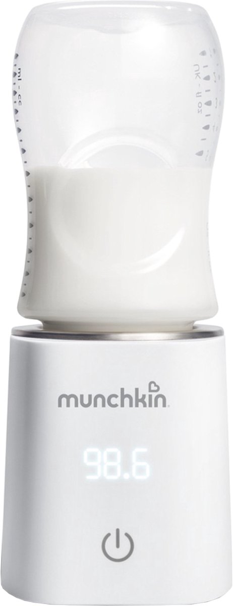 Bol.com Munchkin Digitale Flessenverwarmer 37°C - Inclusief 4 Adapters voor Dr. Brown's (alleen smalle hals), Tommee Tippee, NUK... aanbieding