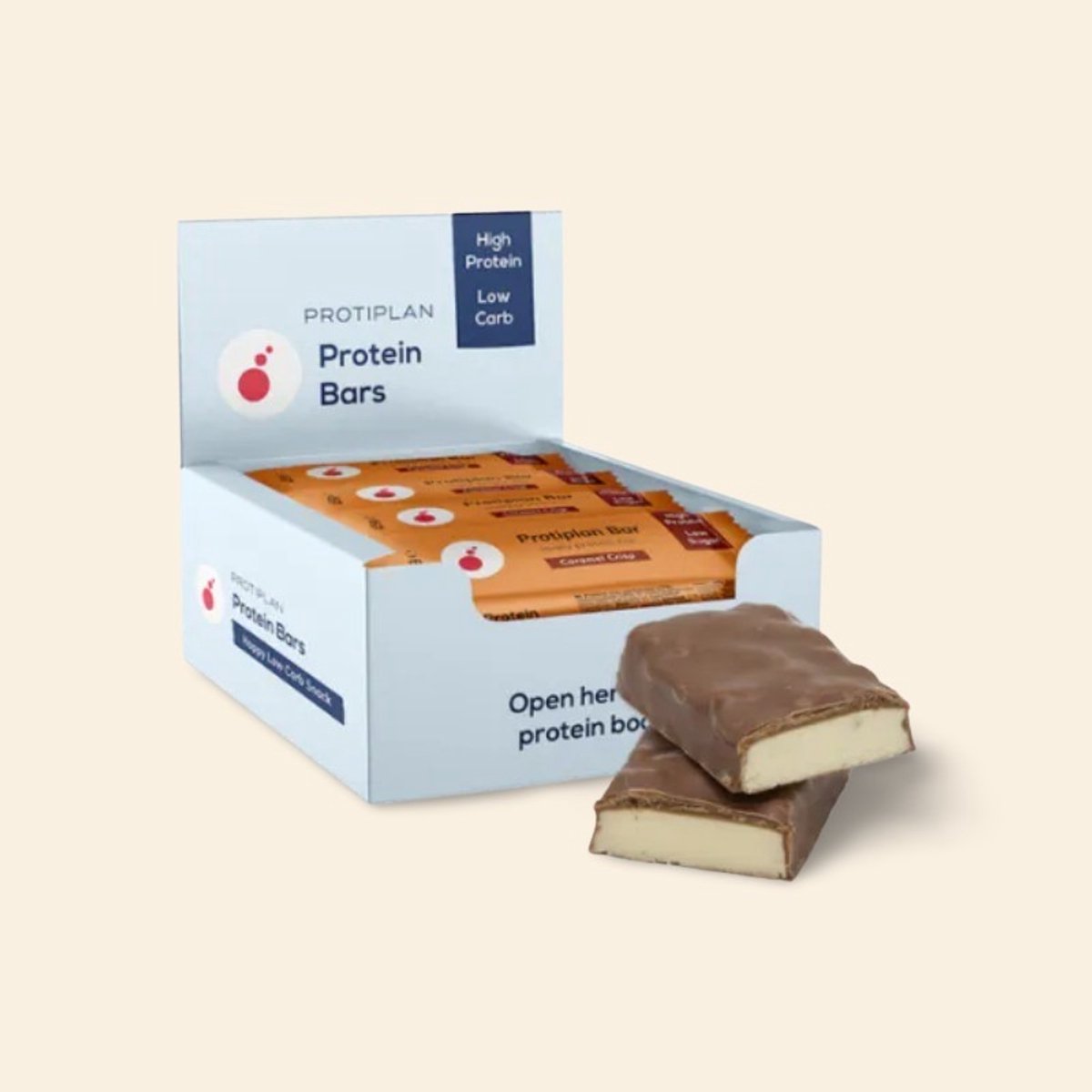 Protiplan - Proteïnereep Chocolade Karamel - 12 x 45 g - Eiwitrijk - Koolhydraatverlaagd - Suikerarm