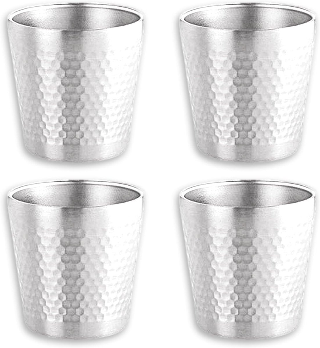 EGoods - Roestvrijstalen bekers 175 ml - Stapelbare metalen drinkbekers voor camping, picknick en reis - Onbreekbaar en BPA-vrij