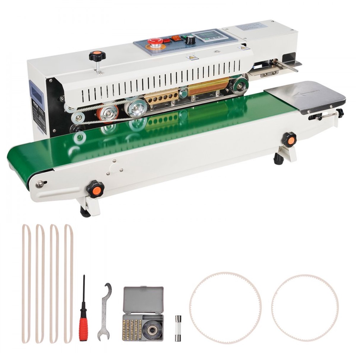 Bandsealer Zakkensealer - Horizontale Doorlopende Sealer - Sealbreedte 6–12 mm - Digitale Temperatuurregeling - Voor plastic zakken 0,02–0,8 mm - Opblaasfunctie