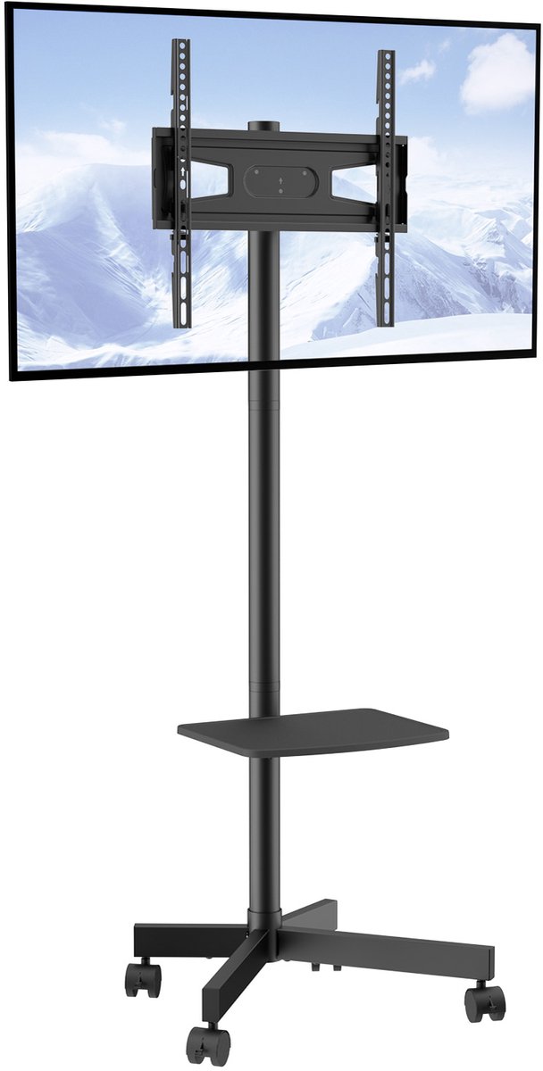 VEVOR Tv-Standaard met Wielen Universeel 1430-1538mm In Hoogte Verstelbaar, 100x100mm / 400x400mm, 39,9 Kg Robuuste Vloerstandaardbasis Geschikt voor 23"-60" Tv, Tv-Beugel