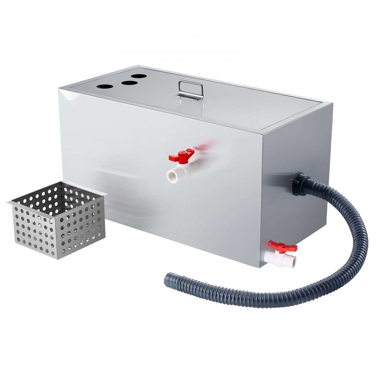 Vetafscheider - Olie-waterafscheider - RVS - Onder de gootsteen - Boveninlaat - Debiet 24,4 L/min - Capaciteit 11,3 kg - Voor horeca/restaurants