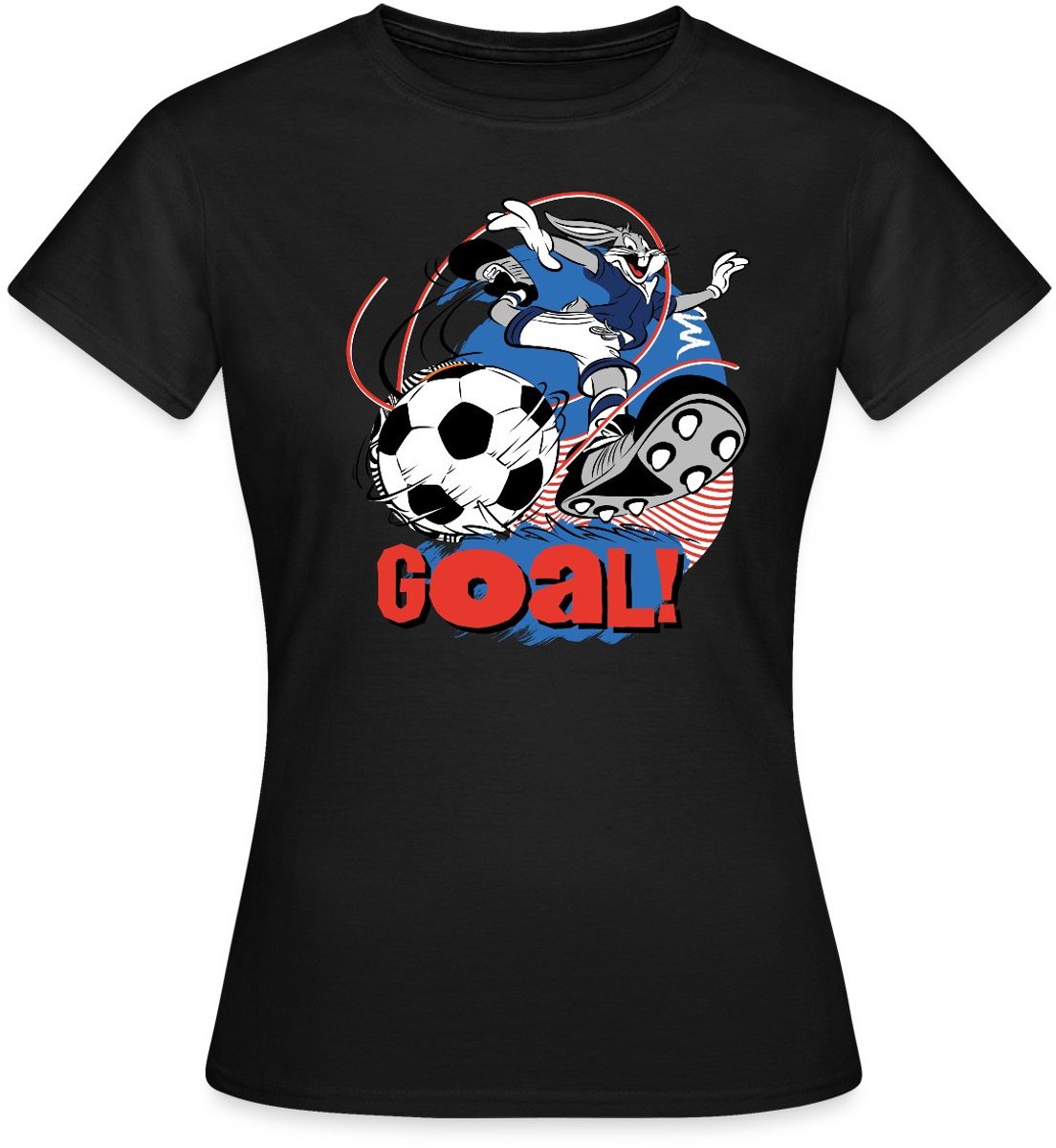 Looney Tunes Bugs Bunny Voetbal Ontwerp Goal! T-Shirt Dames