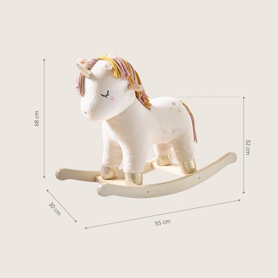 Petite Amélie Hobbelpaard Eenhoorn 'Lara' – Schommelstoel voor Baby – Hobbeldier voor een Wereld vol Magie & Fantasie - Vanaf 1 Jaar