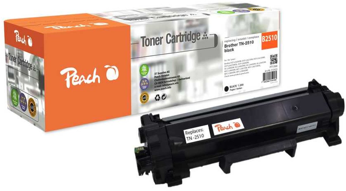 Peach PT1366 tonercartridge 1 stuk(s) Compatibel Zwart