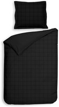 Heckettlane Moonless-Black Housse de couette Diamante 140x200-220 cm + 1 taie d'oreiller 60x70 cm, en 100% Katoen- Satin