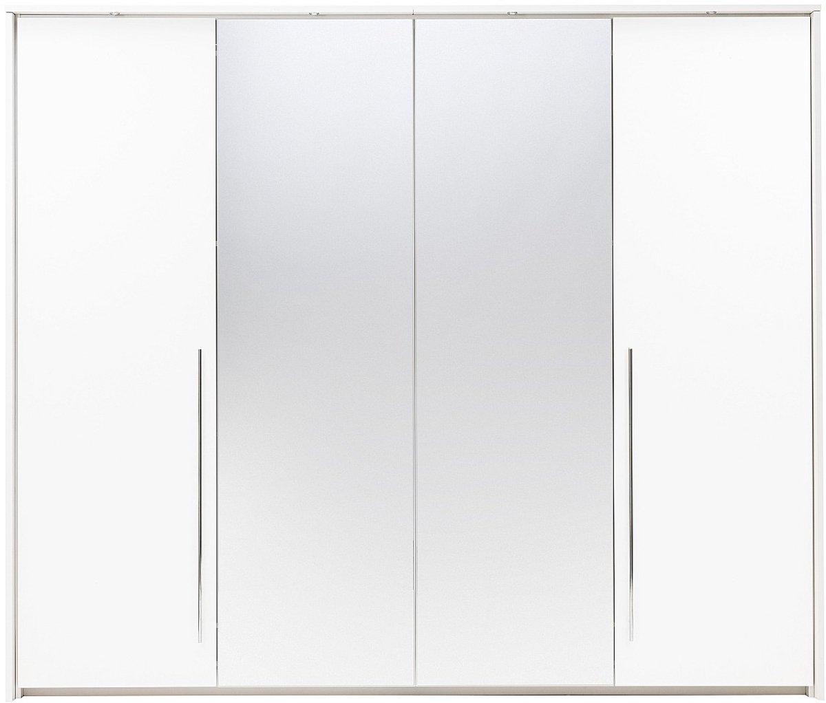 Vente-unique Kast met 2 deuren - met spiegel en LEDs - L. 255 cm - Wit - INGINA