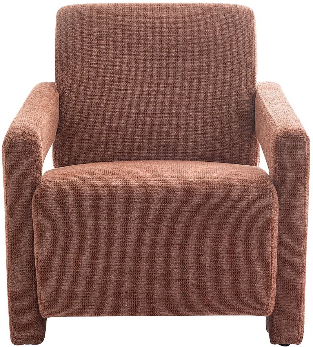 Vente-unique Fauteuil van terracottakleurige stof met textuur ISPARTA