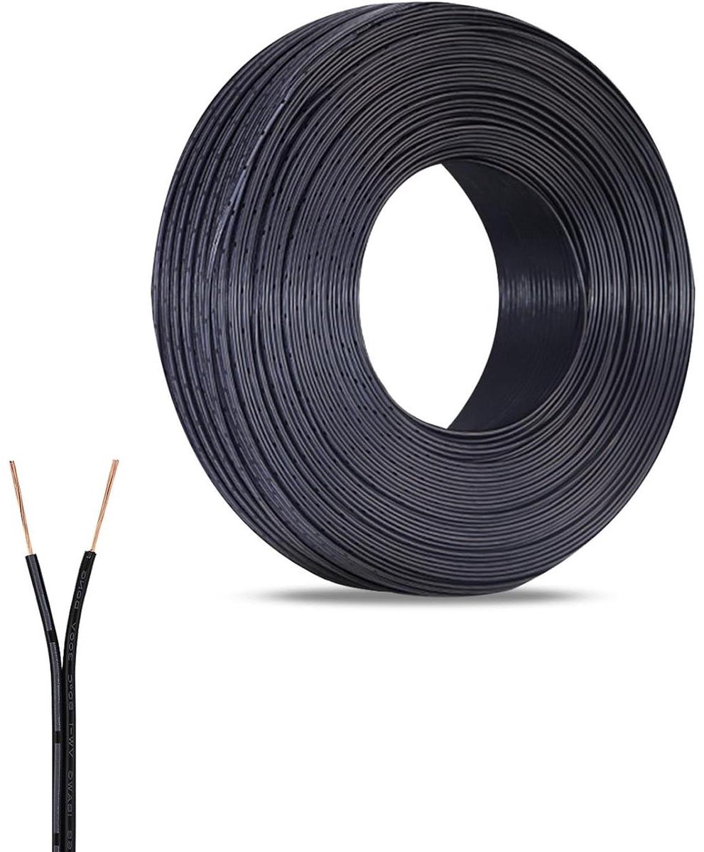 Cosensi - Elektrische Draad 2 Kernen 22 AWG PVC Flexibele Kabel 10 Meter - Elektrische Kabel 22 Gauge Diameter 1,8 x 3,6 mm - Elektronische Testdoeleinden