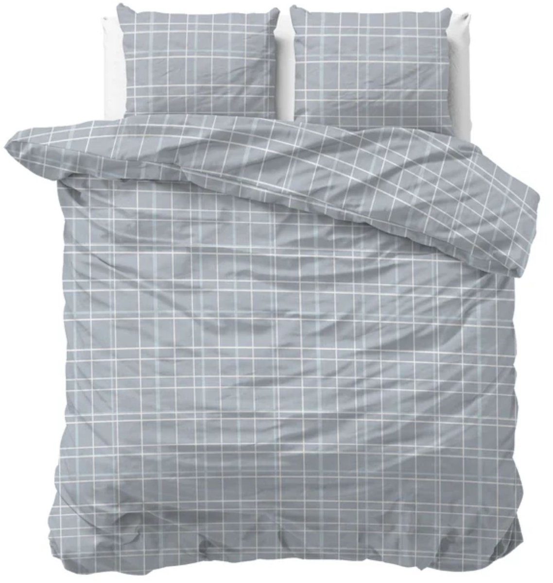 Sleeptime Seva Flanel Dekbedovertrek Blauw - 200x200/220 cm