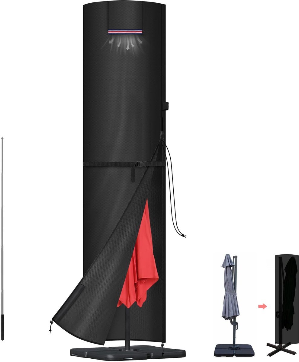 Stunq® Robuuste en Waterdichte Beschermhoes voor Zweefparasols tot 4,5 Meter - All-Seasons Bescherming