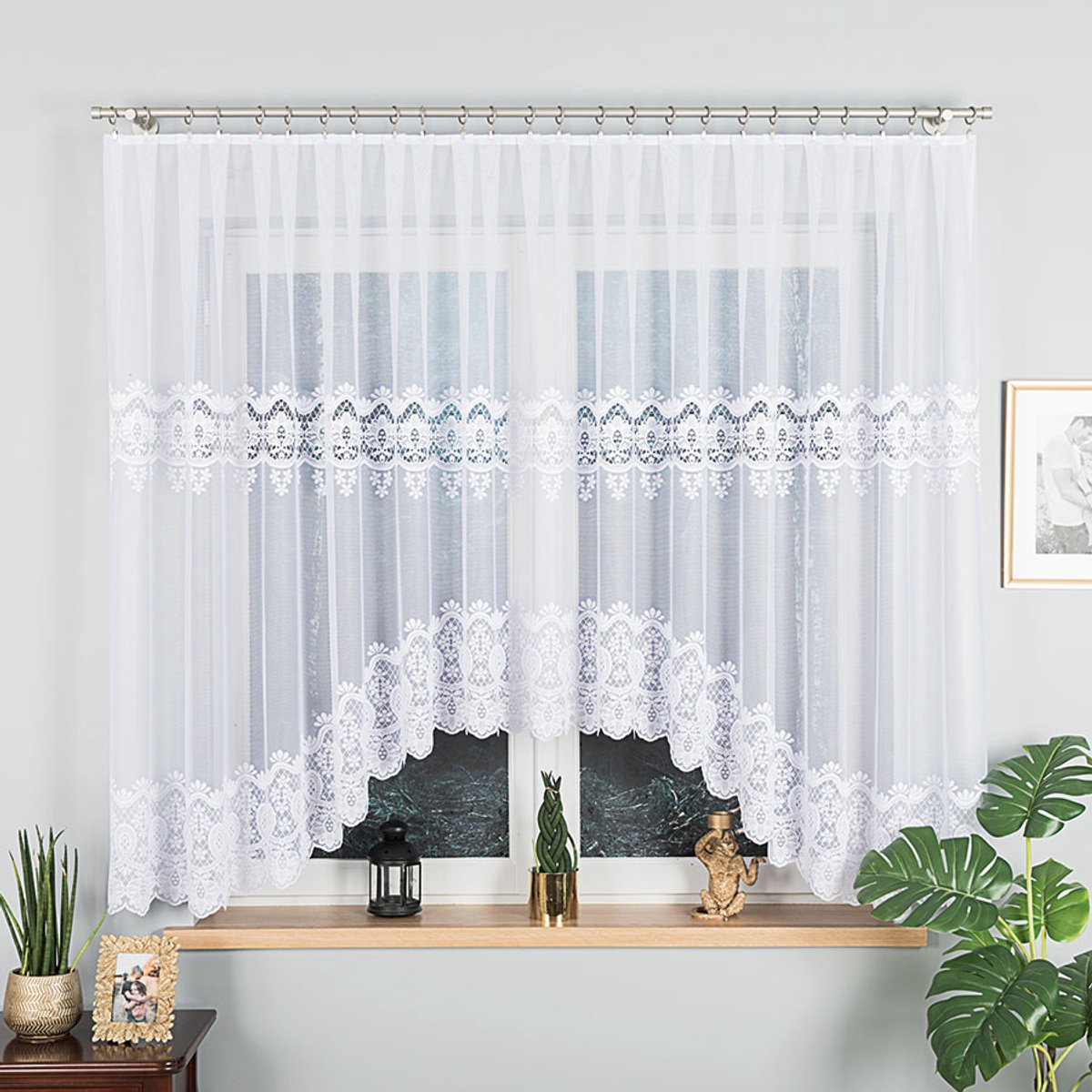 Markizeta DARIA - Gordijn - Jacquard - 400x160 cm - Wit