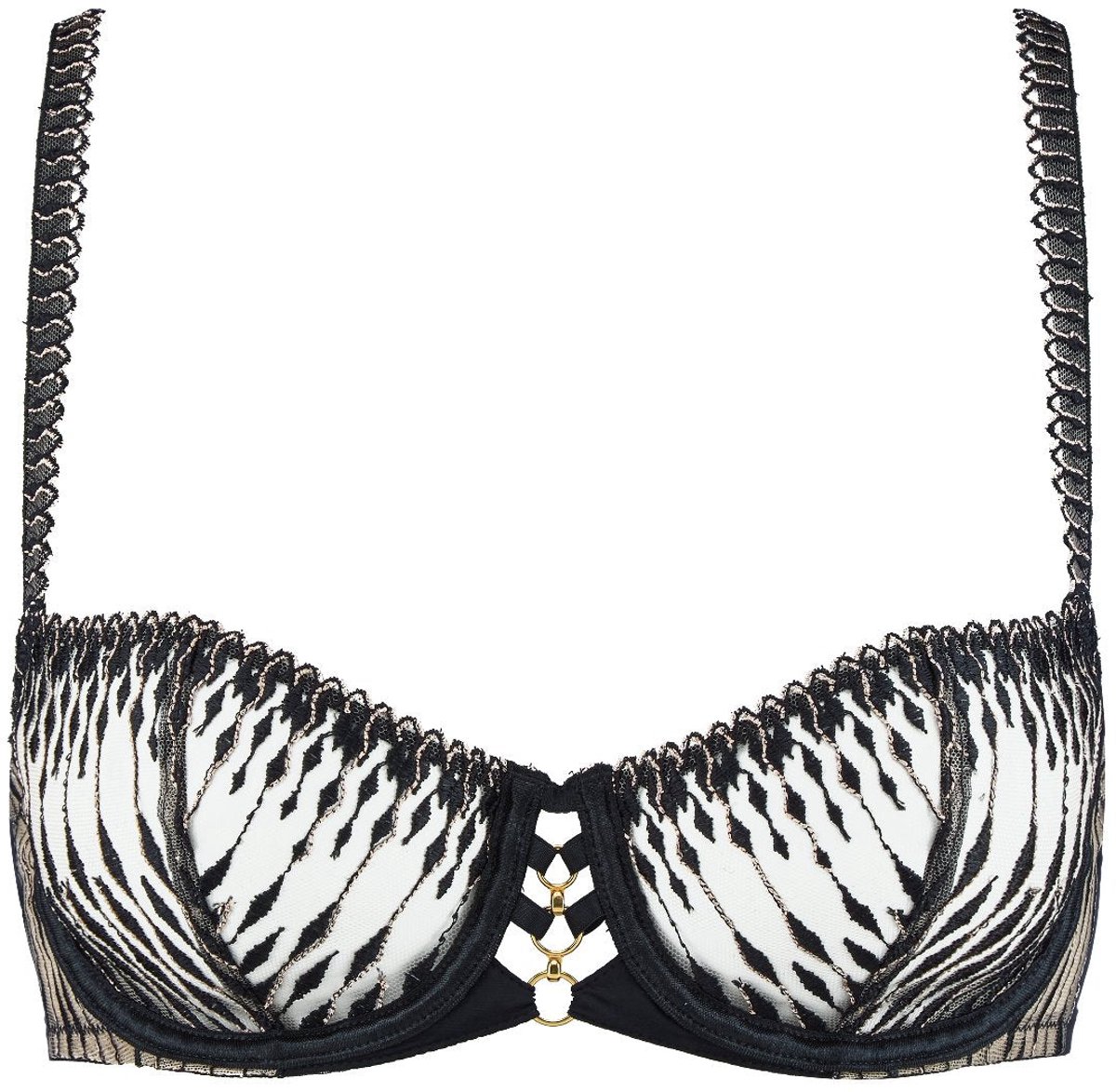 Aubade Voodoo Kiss Balconette Beugel Bh 3DN14 Millenium Black - maat EU 75F / FR Zwart
