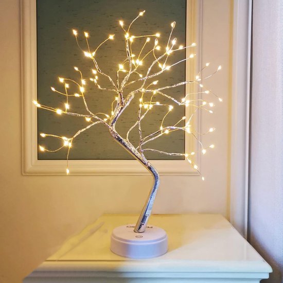 Foto: Bonsaiboomlamp 108 led bureaulamp voor bonsaibomen fee nboomlamp elfenboomlamp knipperende boomlamp nachtlamp kamerlamp diy kunstboomlamp geschikt voor kerstmis bruiloften en woonaccessoires zilver