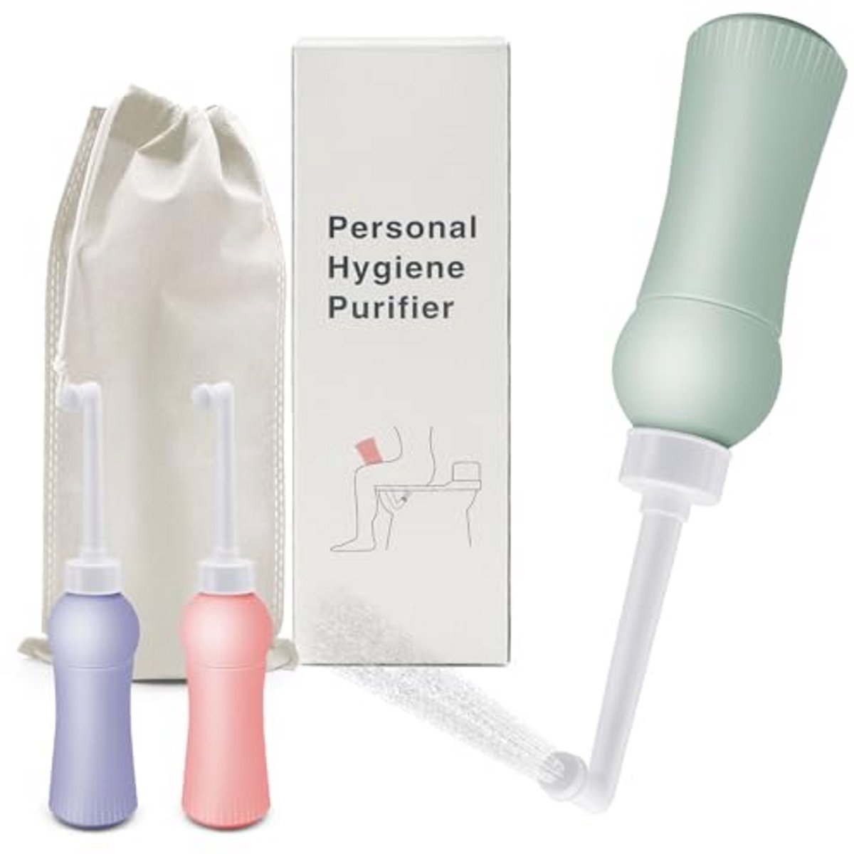 Intrekbaar draagbaar bidet - 500 ml Po douche voor reizen en thuis, bespaart toiletpapier, hygiënisch en milieuvriendelijk