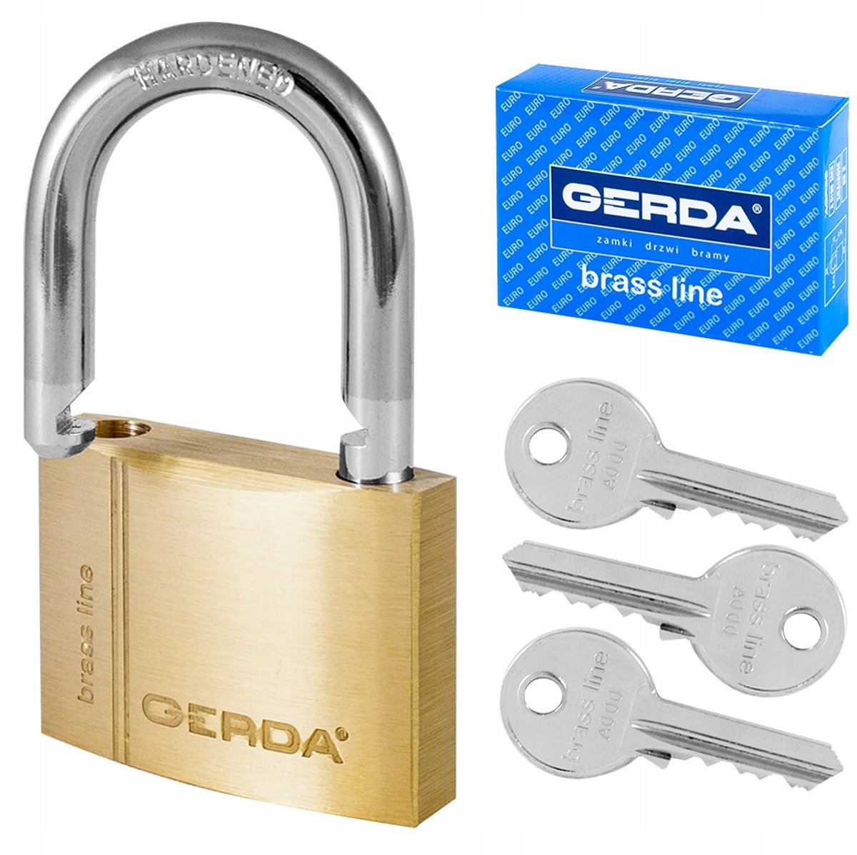 Gerda KMZ S60 Messing hangslot met één sleutel A604