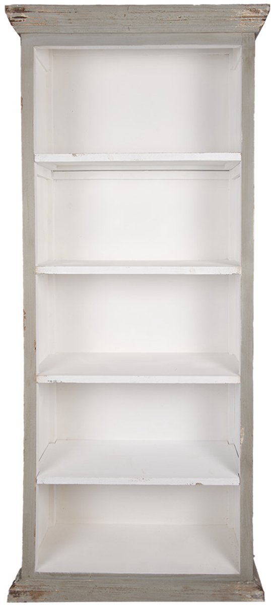 Clayre & Eef Boekenkast 80x36x195 cm Grijs Hout