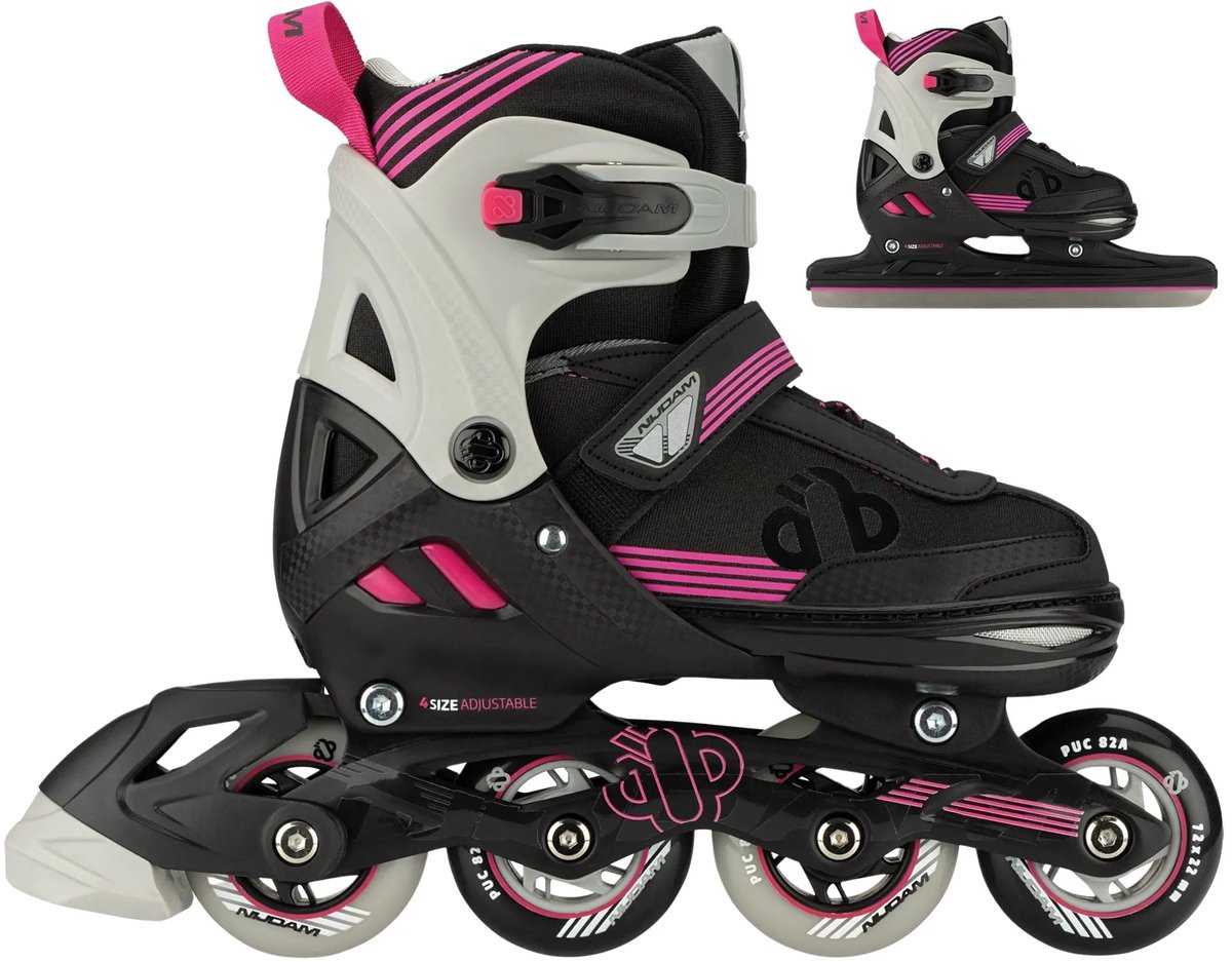 Nijdam Inline Skates Combo - Berry Blitz - Verstelbaar - Noren IJzers - Maat 37 - 40